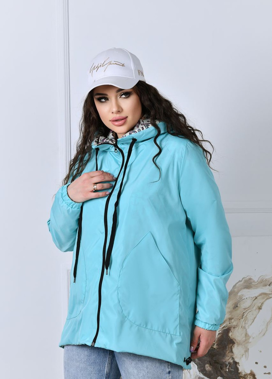 Блакитна жіноча куртка колір м'ята р.48/50 421238 New Trend