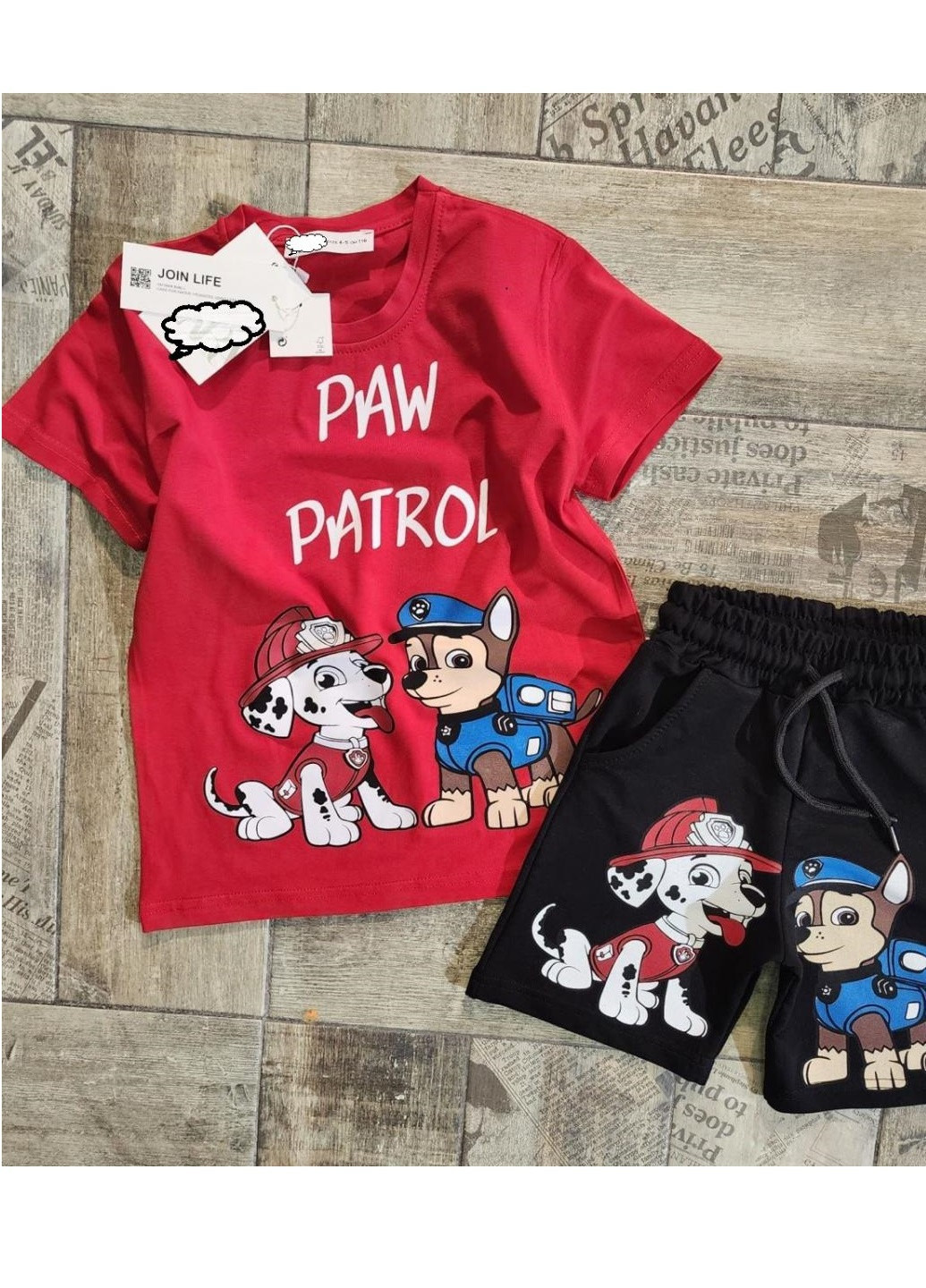 Красный летний комплект (футболка, шорти) paw patrol (щенячий патруль) trwpaw8787841 No Brand