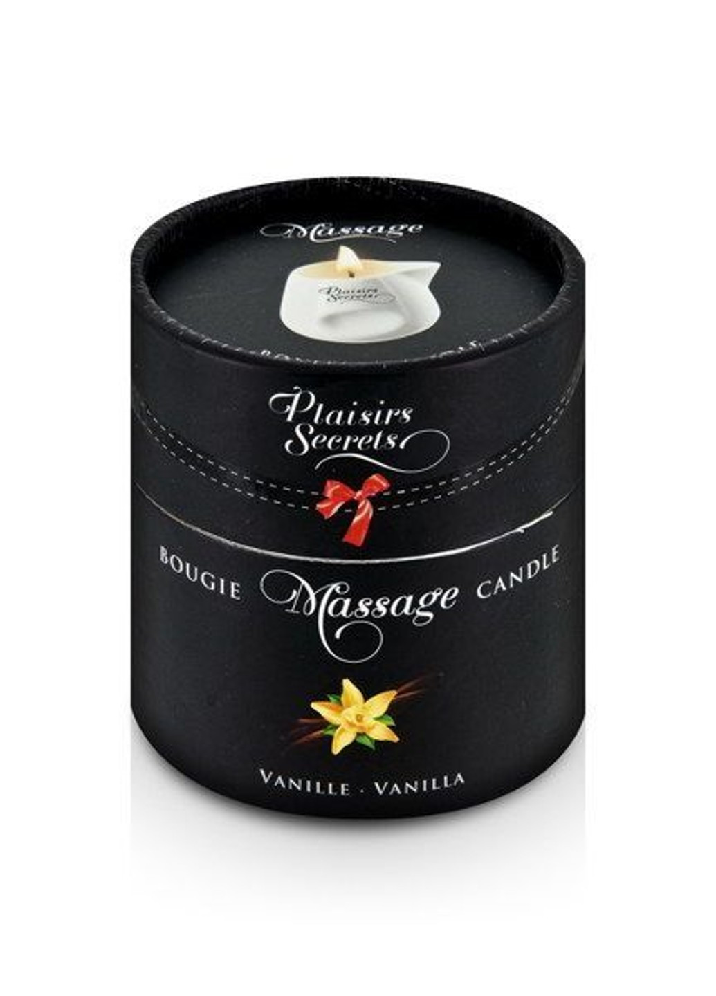 Массажная свеча Vanilla (80 мл) подарочная упаковка, керамический сосуд Plaisirs Secrets (277235180)