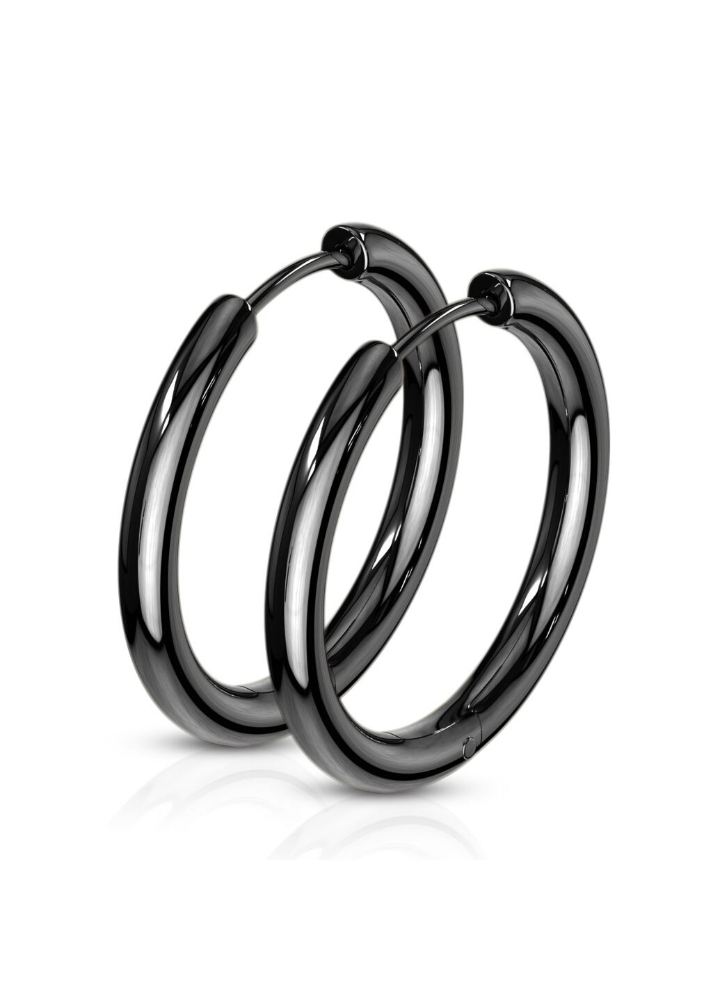 Серьги-кольца из стали черные диаметр 16 мм Spikes (257986000)