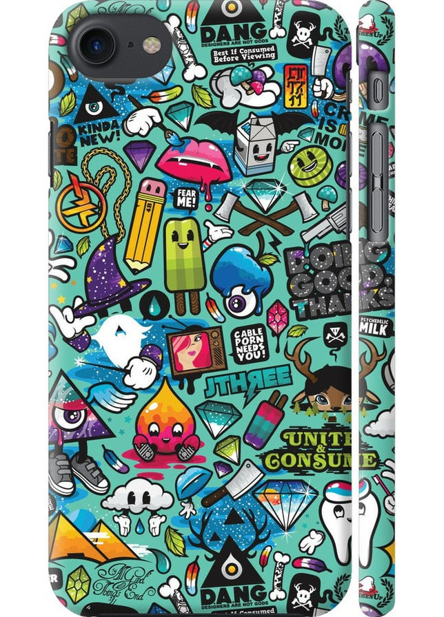 3D пластиковый матовый чехол 'Стикер бомбинг 1' для Endorphone Apple iPhone SE 2020 (257954536)