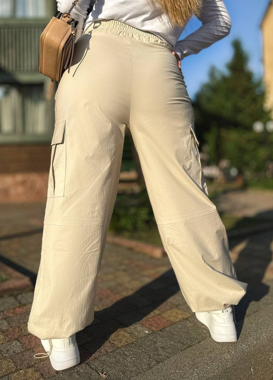 Женские брюки карго цвет беж р.42/44 440155 New Trend (261408957)