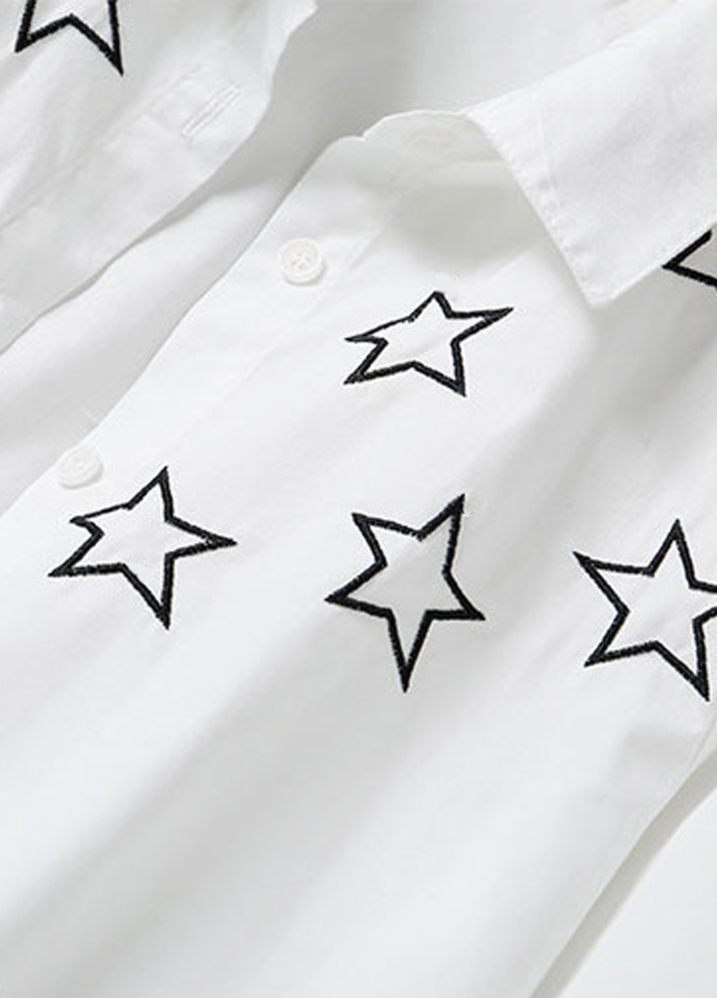 Белая женская блуза с вышивкой stars FS