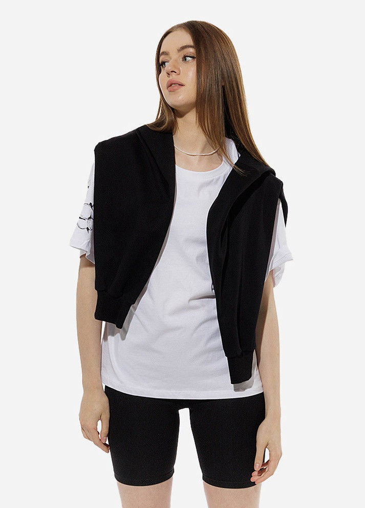 Женская футболка оверсайз цвет белый ЦБ-00216237 Yuki - (259466480)