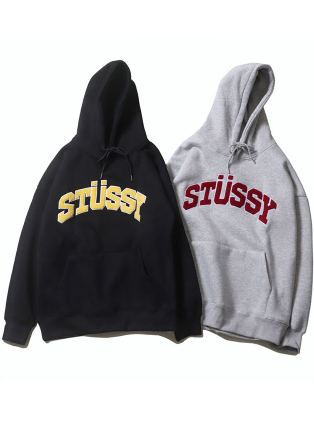 Теплий худі fleece logo на флісі, колір чорний Stussy (276972875)