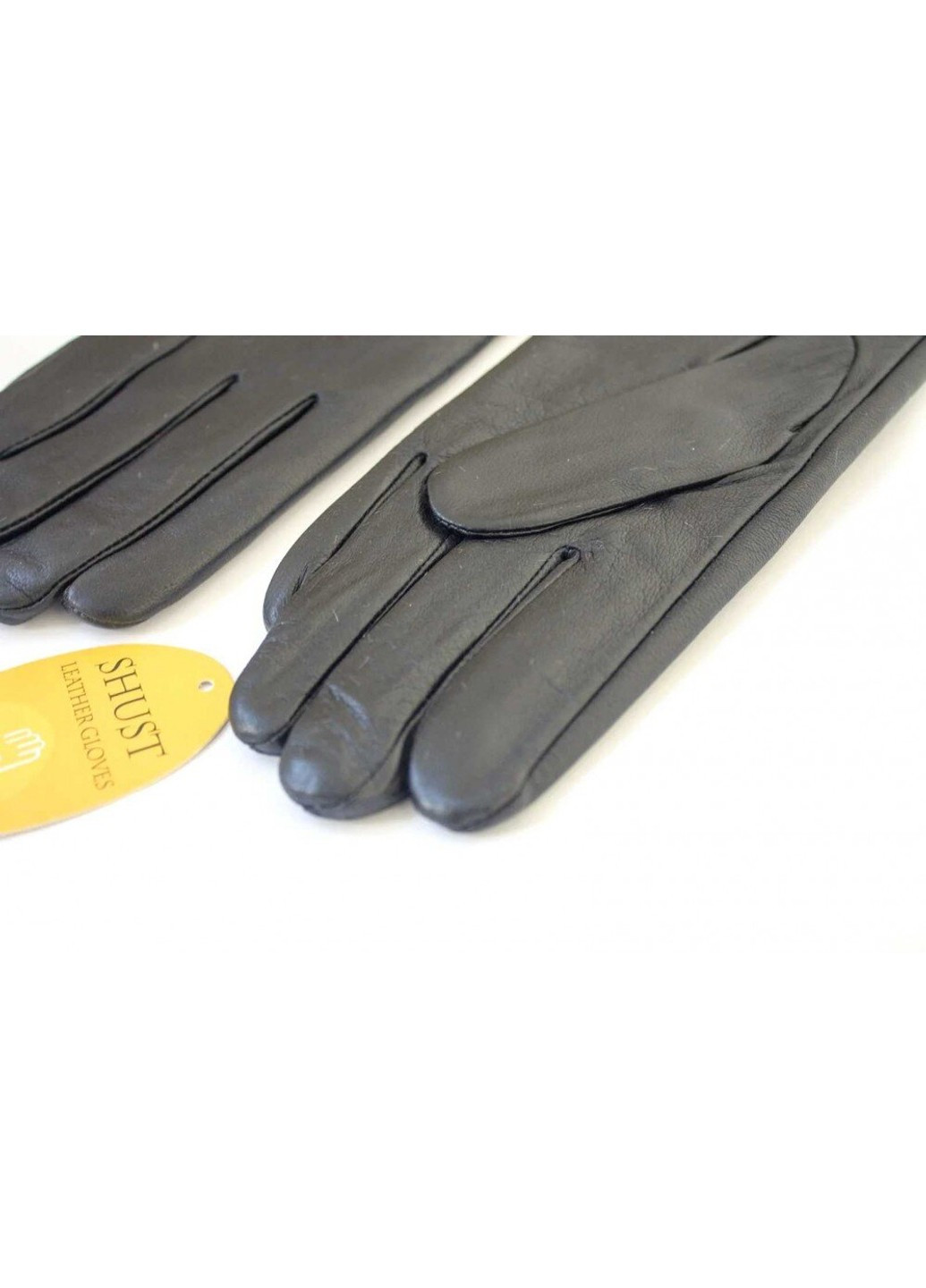 Женские кожаные перчатки чёрные 369s1 S Shust Gloves (261486925)