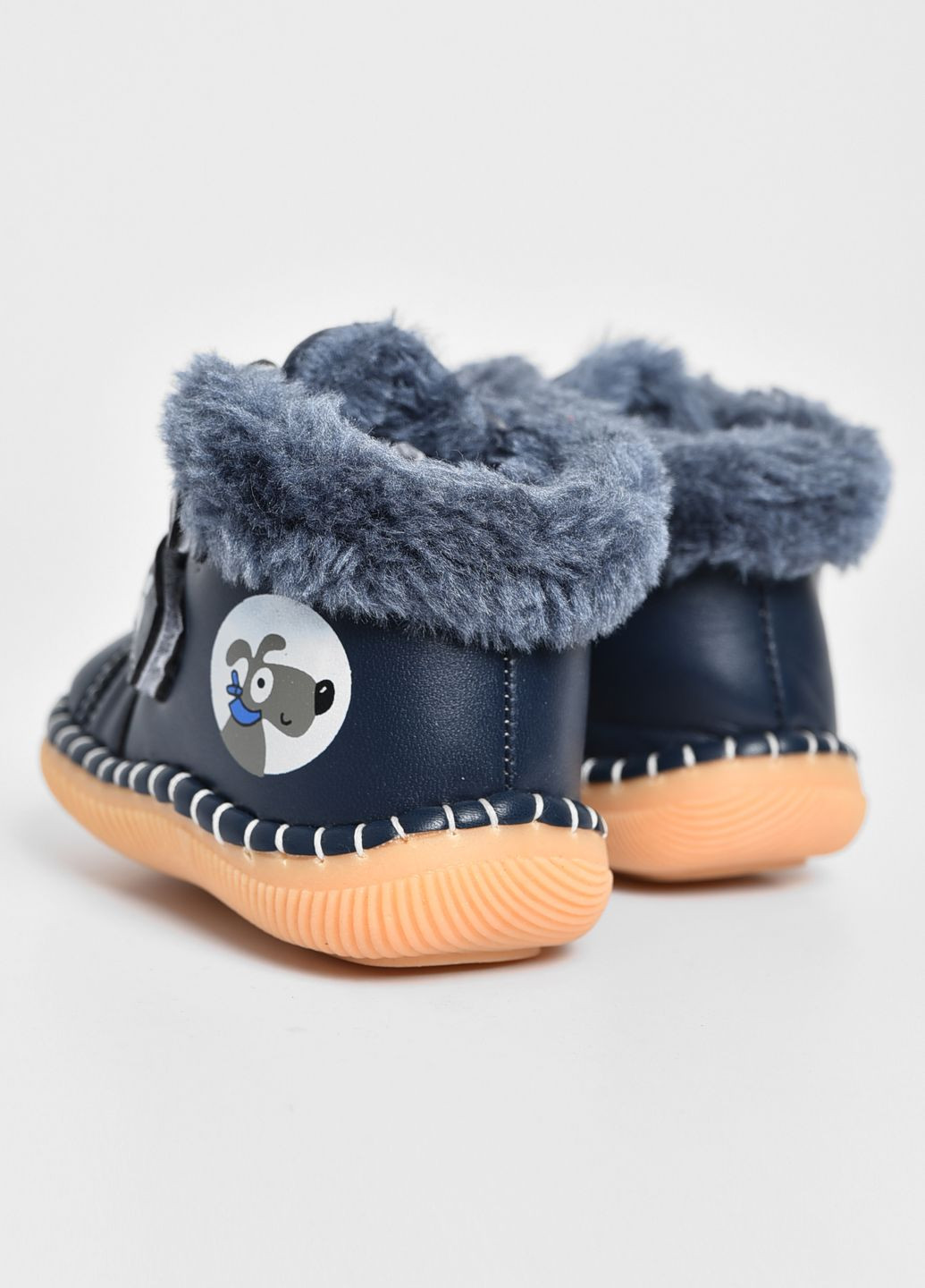 Темно-синие кэжуал зимние ботинки детские зима темно-синего цвета Let's Shop