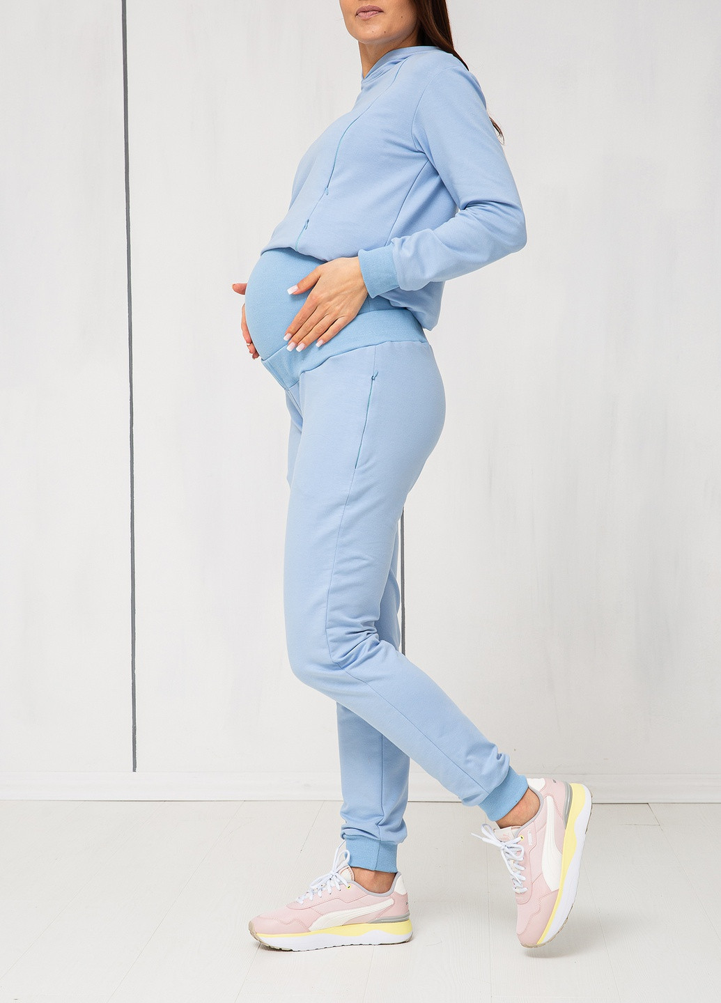 Спортивный костюм для беременных и кормящих мам с высоким поясом и секретами для кормления Матуся (257877472)
