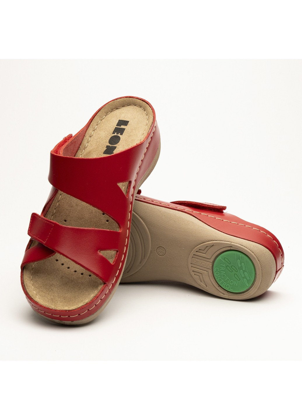 Красные босоножки женские кожаные laura, красные Leon