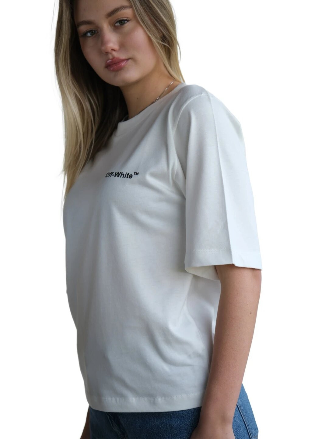 Біла літня футболка жіноча з коротким рукавом Off-White