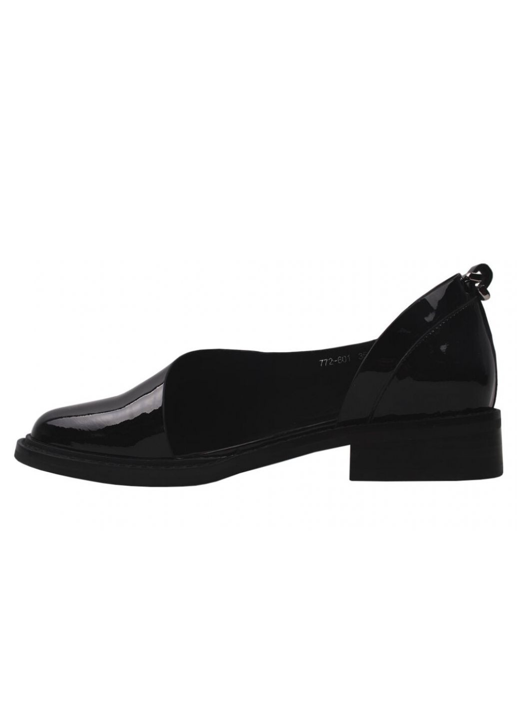 Туфлі на низькому ходу жіночі Лакова натуральна шкіра, колір чорний Reuchll 58-20dtc (257426050)