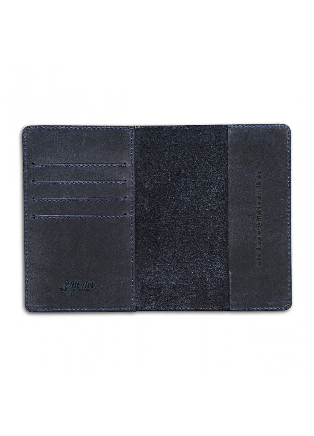 Обложка для паспорта из кожи HiArt PC-02 Shabby Ink Mehendi Classic Синий Hi Art (268371217)