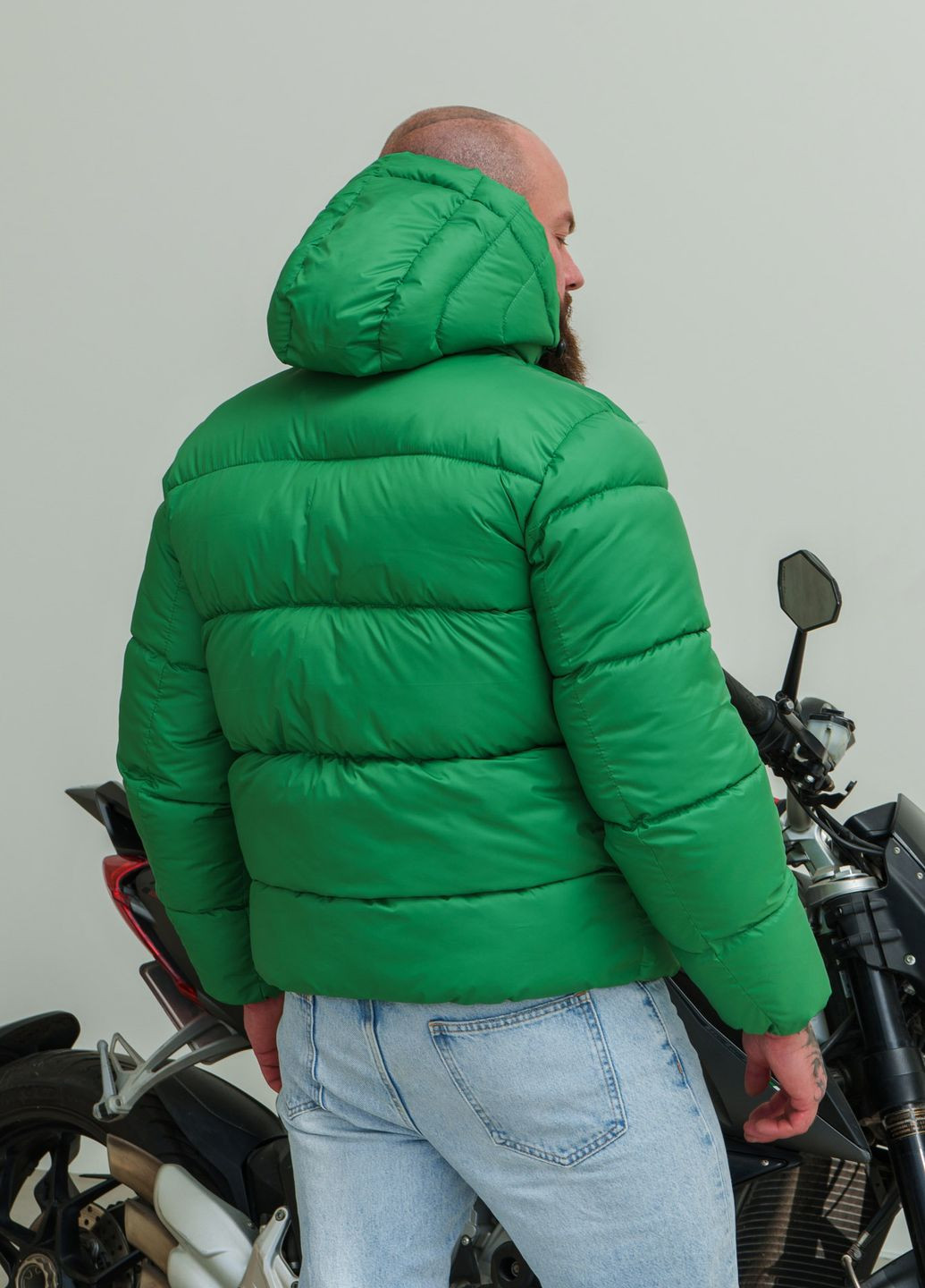 Зеленая зимняя куртка зимняя пуховик мужская No Brand куртка пуховик