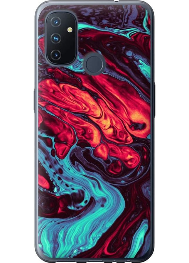 Силиконовый чехол 'Синяя красная абстакция' для Endorphone OnePlus Nord N100 (276320569)