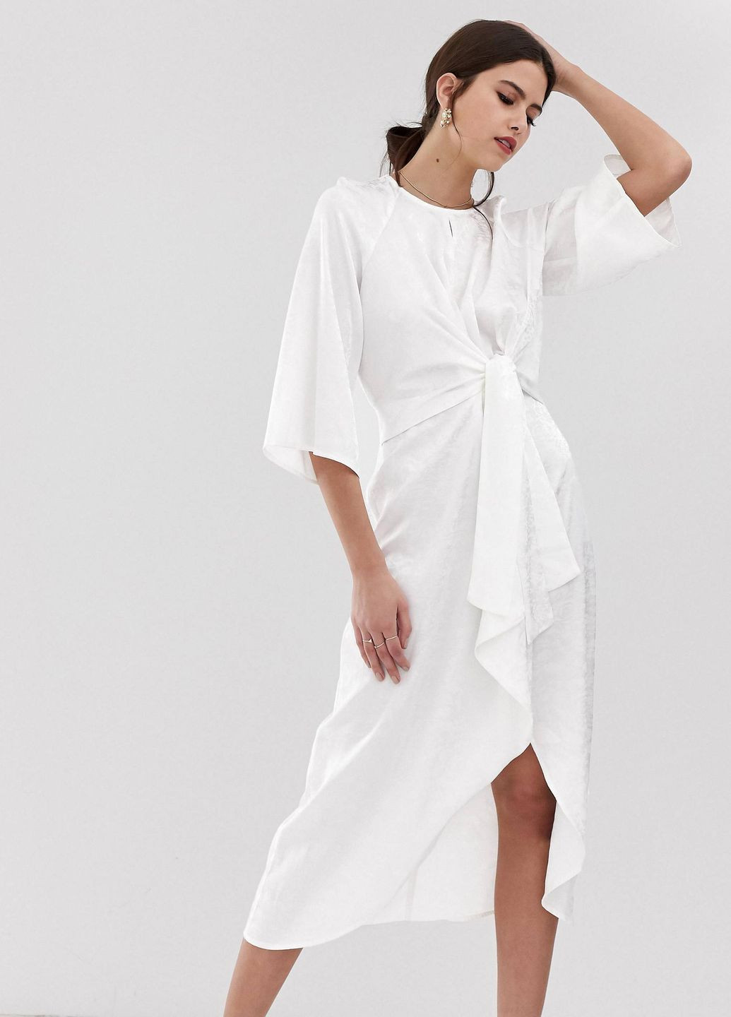Белое белое платье меди с цветочным принтом y.a.s YAS