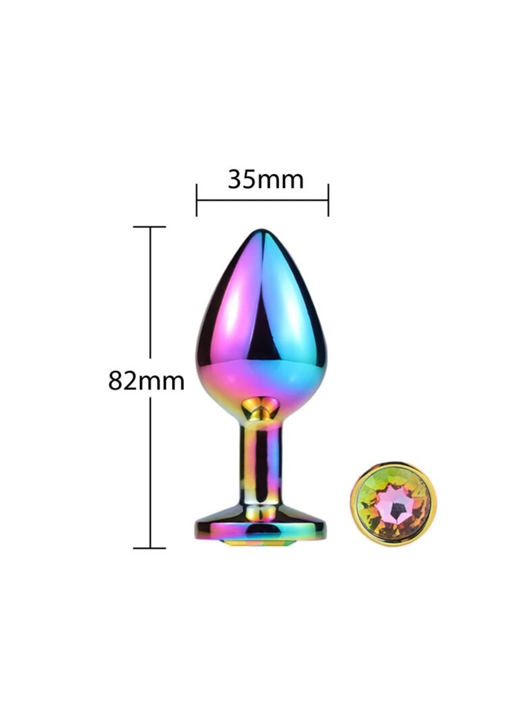 Металева анальна пробка Attraction Toys №73 Rainbow MAI (258470841)