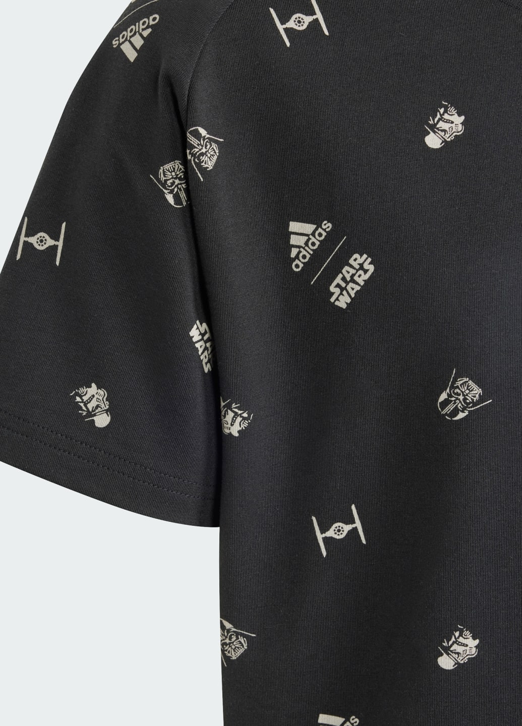 Черная демисезонная футболка x star wars z.n.e. adidas