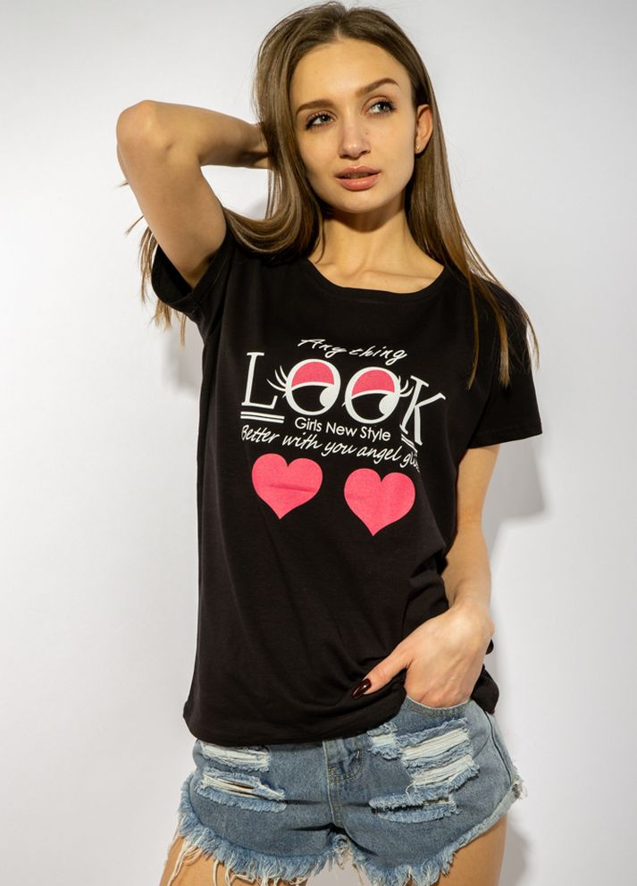 Стильна жіноча футболка (Чорний) Time of Style - (261922140)