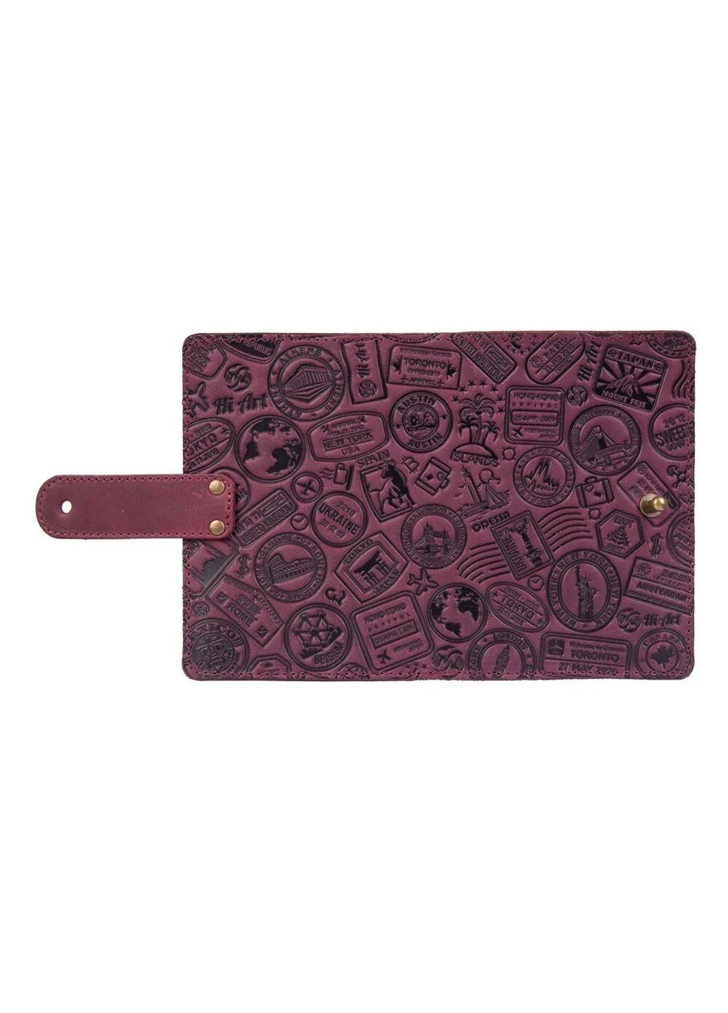 Обкладинка для паспорта зі шкіри «Let's Go Travel» PB-02/1 Shabby Alga Темно-зелений Hi Art (268371708)