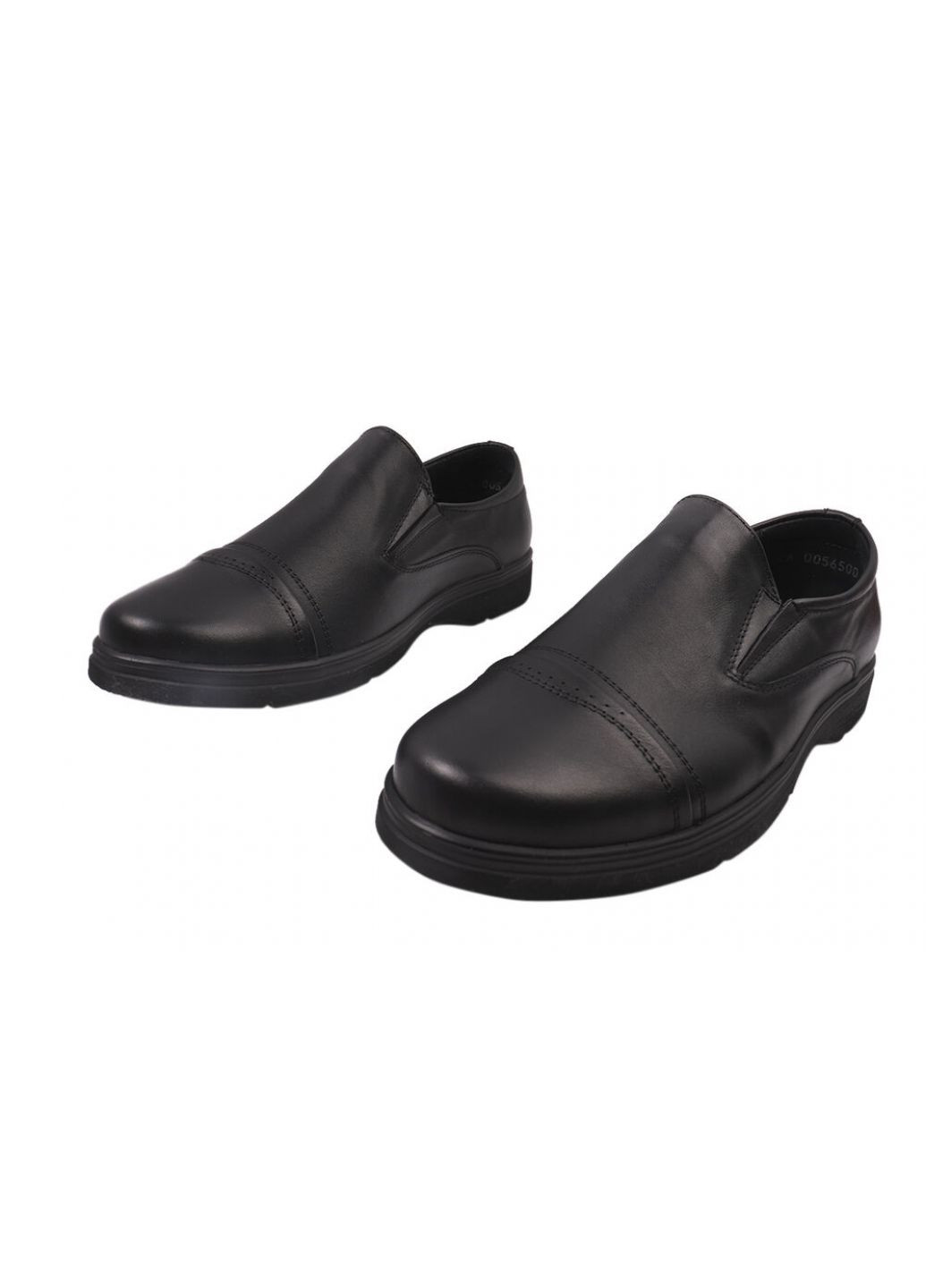 Черные туфли мужские из натуральной кожи, на низком ходу, цвет черный, украина Vadrus