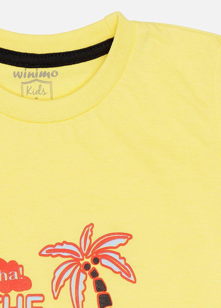 Желтая летняя футболка для мальчика цвет желтый цб-00220451 Winimo