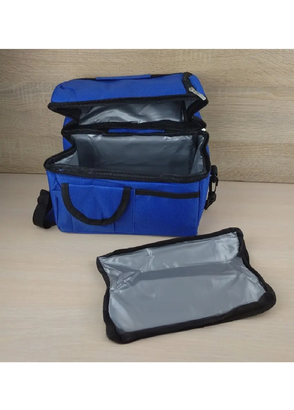 Термосумка термоизоляционная сумка компактная вместительная на молнии два термоотдела 25х24х16 см (475104-Prob) Синяя Unbranded (262083049)