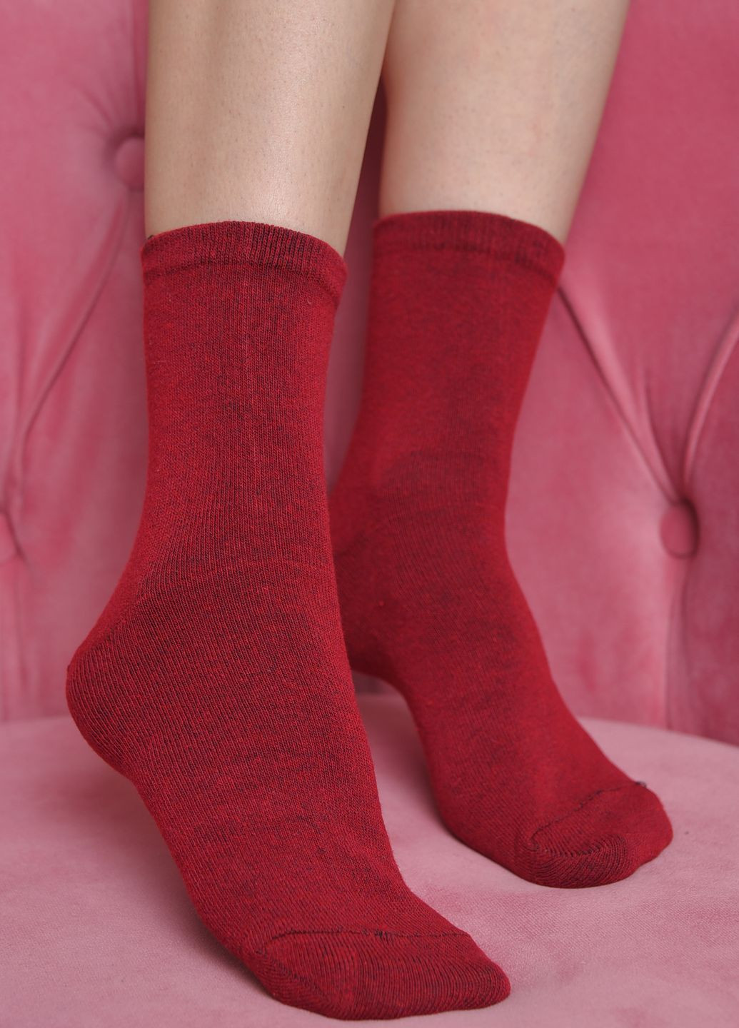 Шкарпетки жіночі демісезонні бордового кольору Let's Shop (273176807)