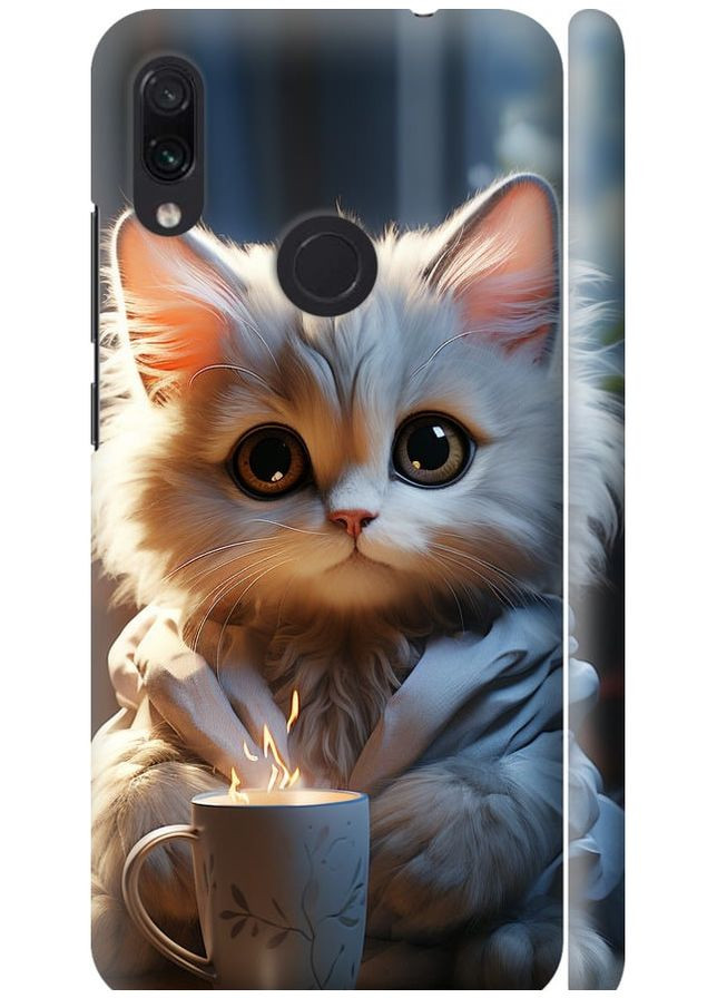 3D пластиковый матовый чехол 'White cat' для Endorphone xiaomi redmi note 7 (265392514)