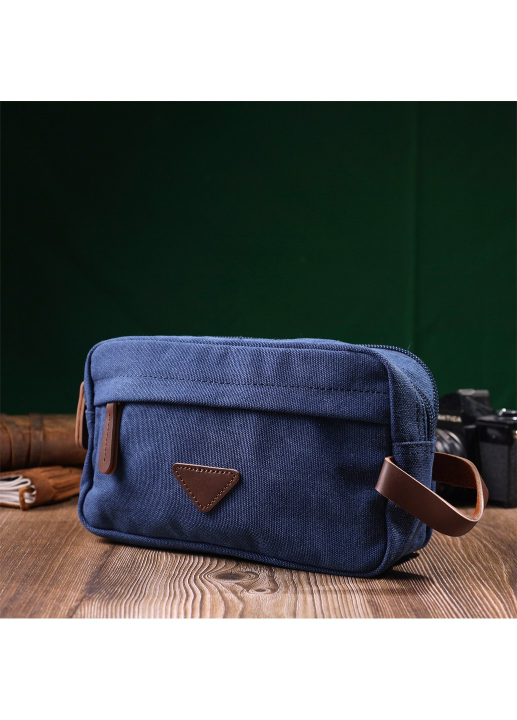 Зручна барсетка для чоловіків на два відділення із якісного текстилю 22234 Синій Vintage (267948767)