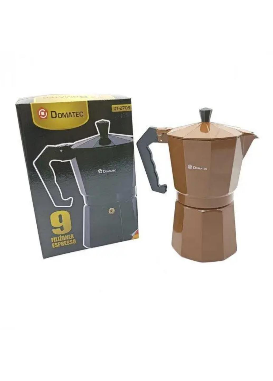 Кавоварка гейзерна 9 порцій 450 мл сумісність з плитами газова, електрична Domotec DT-2709 (259138895)