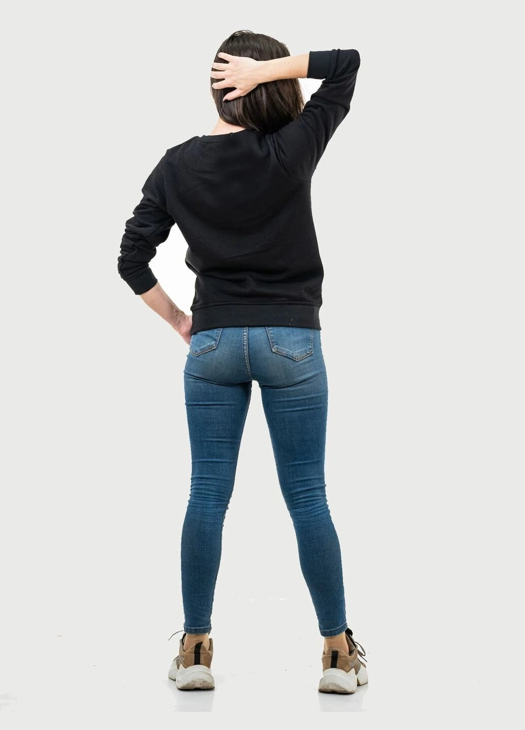 Свитшот женский Replay - Прямой крой логотип черный кэжуал полиамид, эластан, хлопок органический - (265327202)