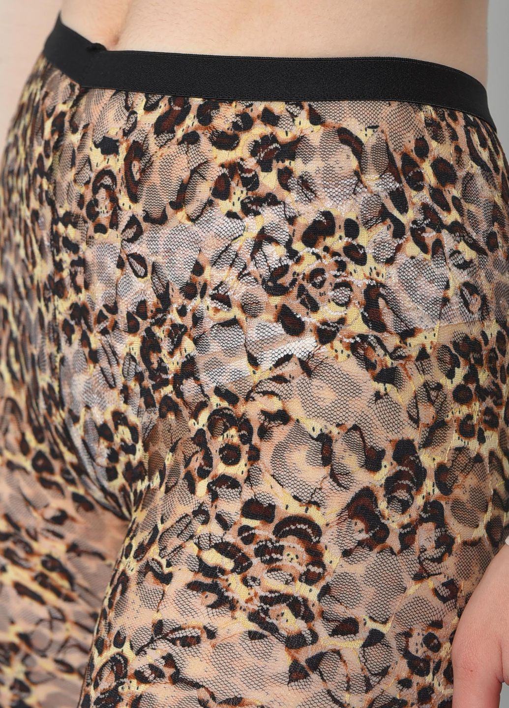 Бриджи женские гипюровые леопардового цвета размер 44 Let's Shop (268738441)