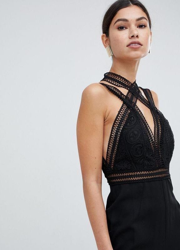 Брючный комбинезон Love Triangle чёрный