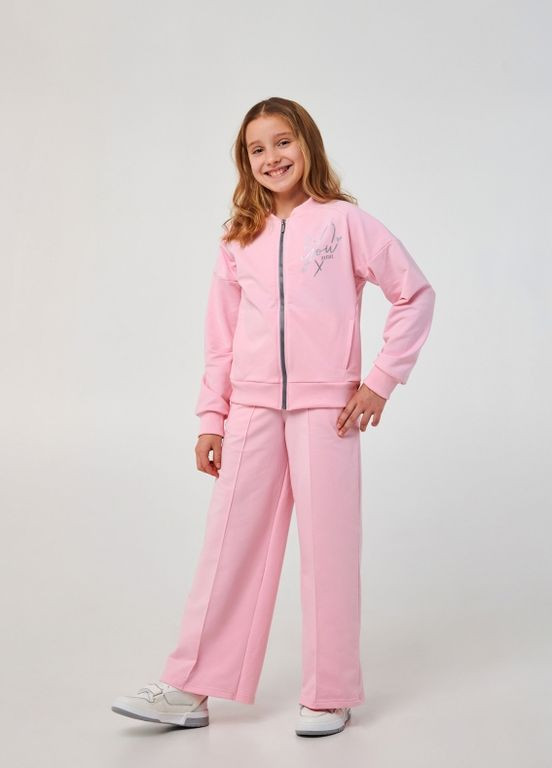 Розовый детский костюм (свитшот+брюки) | 95% хлопок | демисезон | 122, 128, 134, 140 | удобный и комфортный розовый Smil