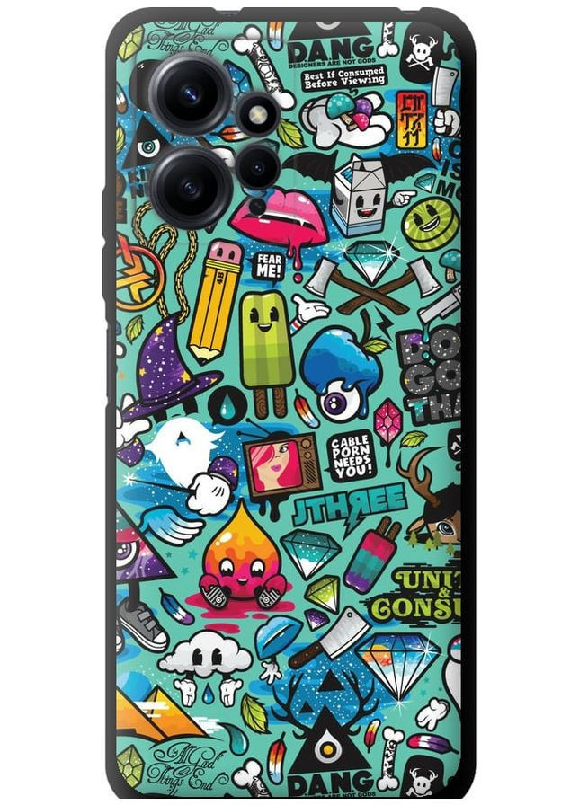 TPU чохол 'Стікер бомбінг 1' для Endorphone Xiaomi Redmi Note 12 4G (264832226)