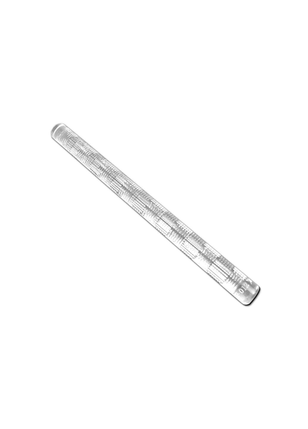 Скалка кондитерська прозора з візерунком акрилова для мастики 32.5 см Ø 3 см (Смужки) Kitchen Master (269236495)