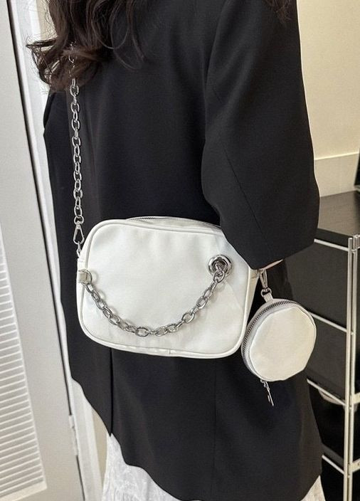 Женская классическая сумка 6550 кросс-боди через плечо белая No Brand (276070761)