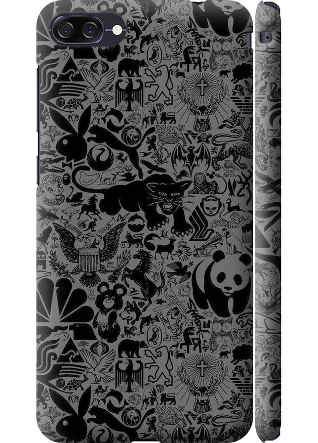 3D пластиковий матовий чохол 'Чорно-сірий стікер бомбінг' для Endorphone Asus ZenFone 4 Max ZC520KL (259501669)