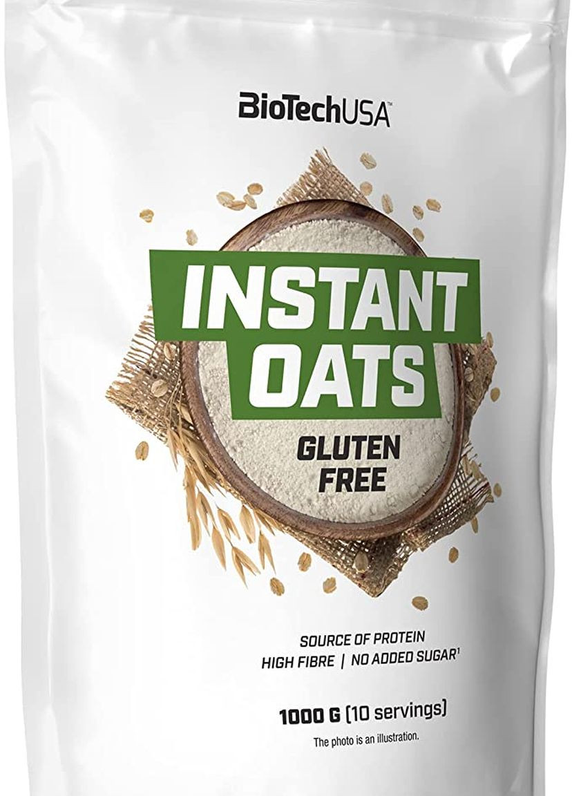 Овсяные хлопья быстрого приготовления Instant Oats Gluten Free 1000 g (Unflavoured) Biotech (260477691)