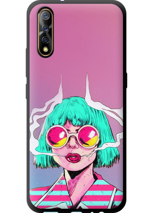 TPU чорний чохол 'Поп арт дівчина' для Endorphone Vivo V17 Neo (276194851)