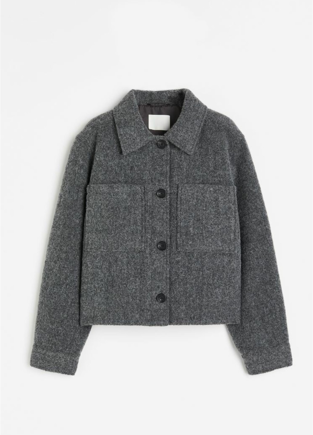 Темно-серая демисезонная женская куртка из шерстяной смеси н&м (56226) xs темно-серая H&M