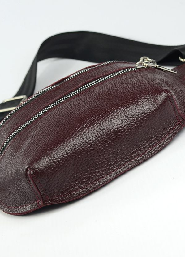 Бордова шкіряна нагрудна сумка бананка через плече, поясна маленька сумочка з натуральної шкіри Serebro (266493543)