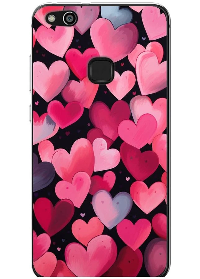 Силиконовый чехол 'Сердечки 4' для Endorphone Huawei P10 Lite (267236158)