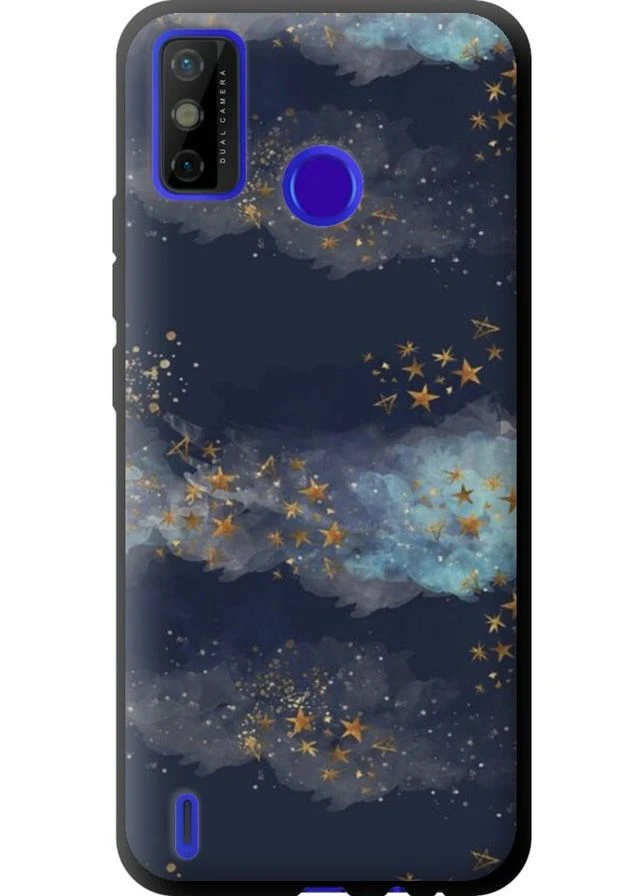 TPU чорний чохол 'Ніч золоті зірки' для Endorphone Tecno Spark 6 Go KE5 (276321276)