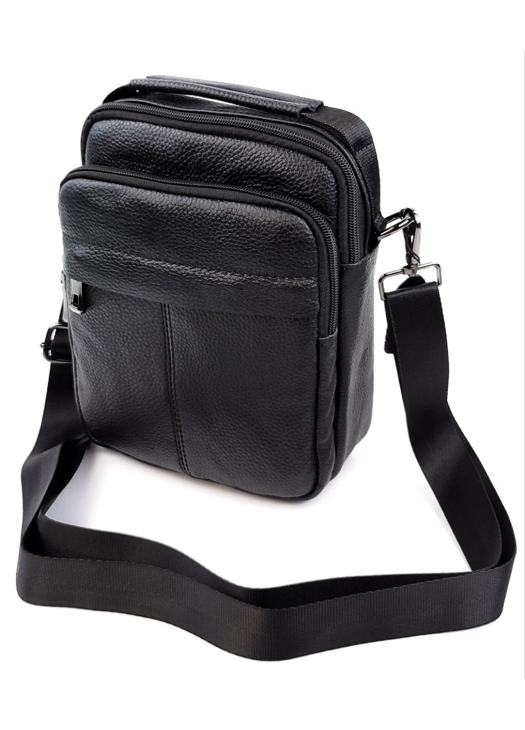 Кожаная сумка мужская с ручкой для носки в руке AN-P533 18x23x7-8 Черный JZ (259578280)