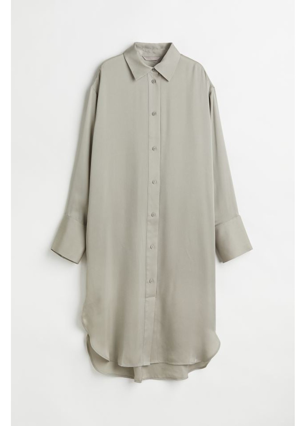 Серое повседневный женское платье рубашка свободного кроя (10214) 34 серая H&M