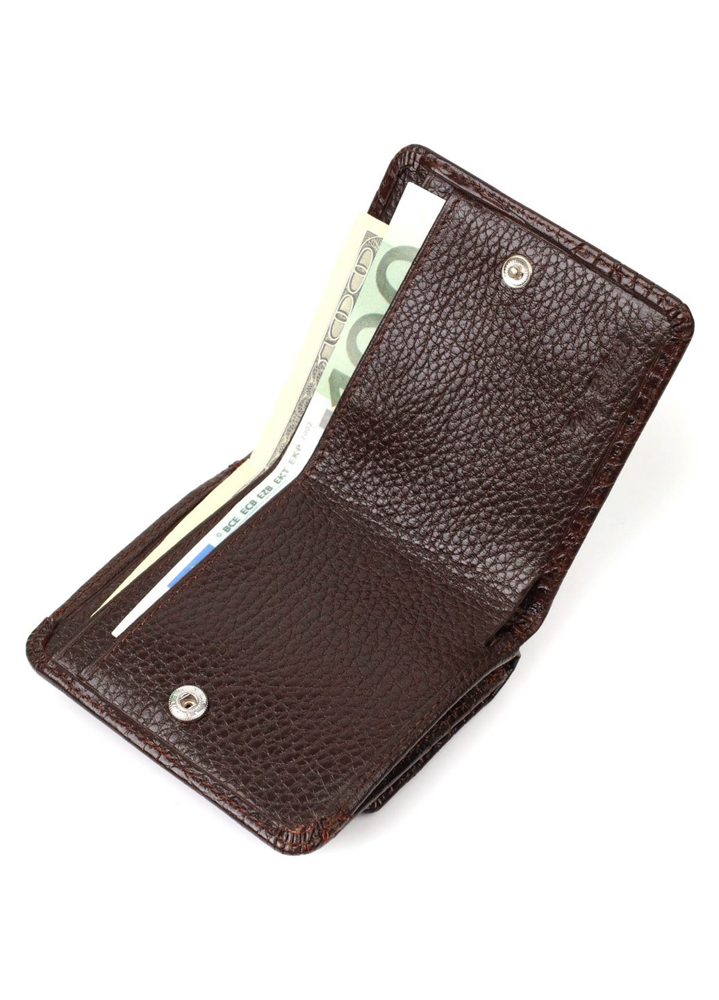 Портмоне з натуральної шкіри з тисненням під крокодила 22022 Коричневий Tony Bellucci (262158820)