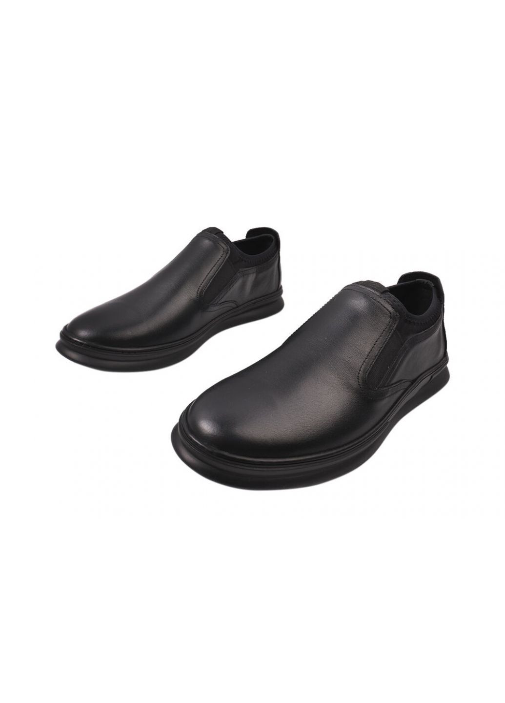 Черные туфли мужские из натуральной кожи, на низком ходу, цвет черный, украина Rondo