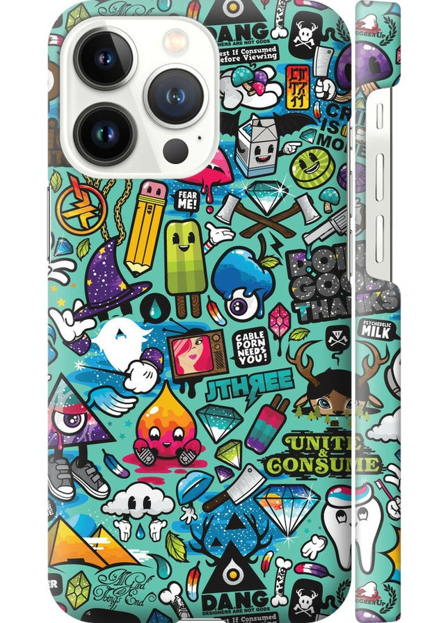 3D пластиковий матовий чохол 'Стікер бомбінг 1' для Endorphone Apple iPhone 13 Pro (257878638)