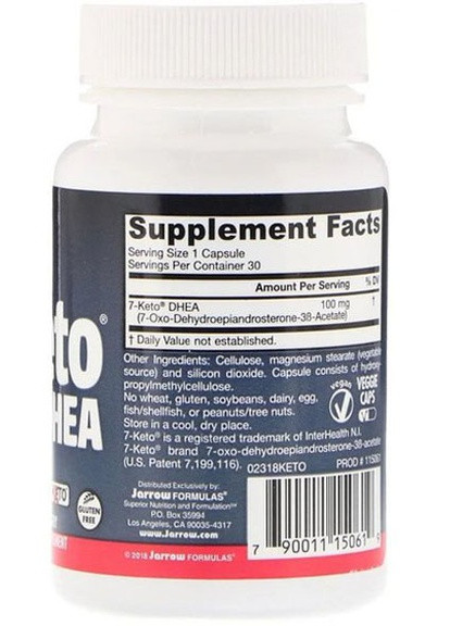 7-Keto Dhea 100 mg 30 Veg Caps JRW15061 Jarrow Formulas (256725083)